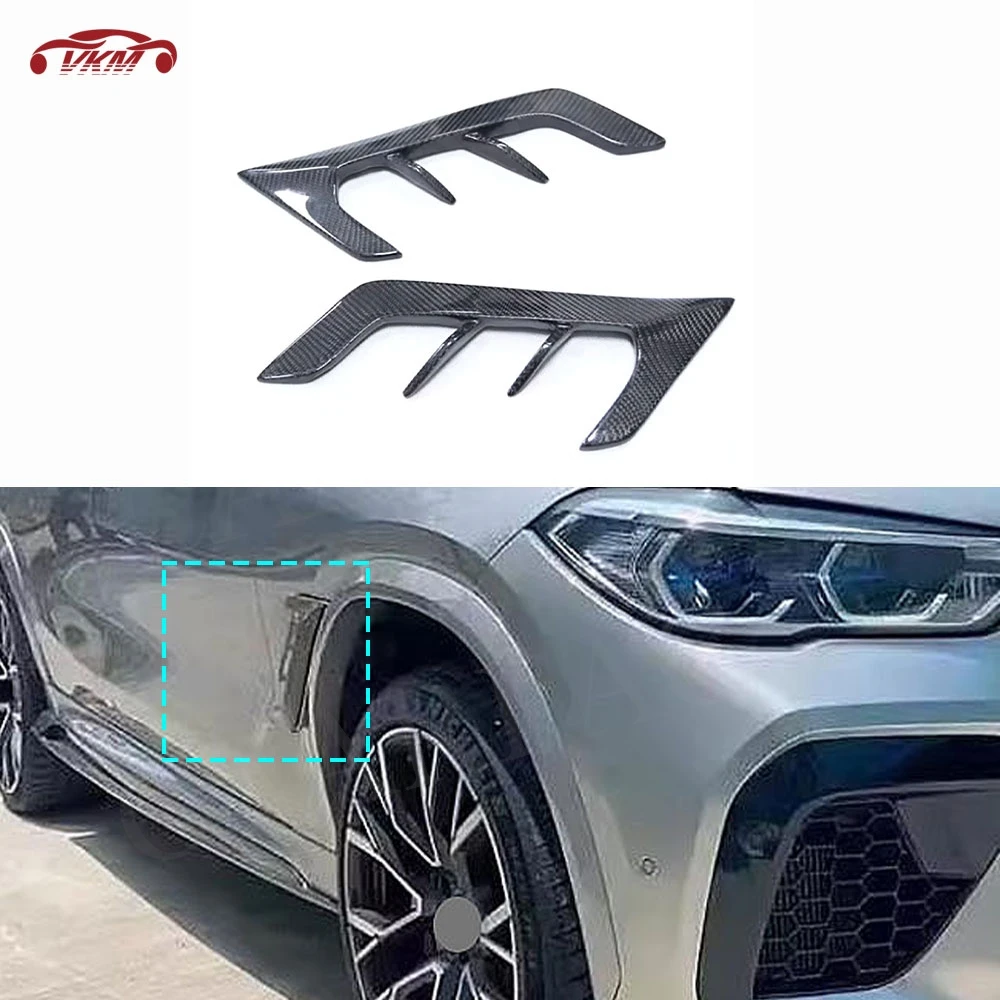 

Carbon Fiber Car Side Fender Canards Splitter Trim Air Outlet Vent Cover for BMW F96 X6M 2019-2022 Decoration Car Accessories