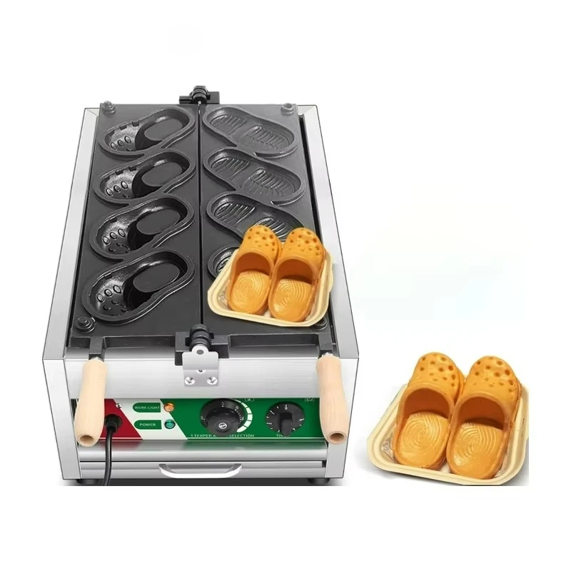 Customizable Commercial Slipper Waffle Maker Electric Gas Novelty Waffle Bread Maker Non-Stick Coating