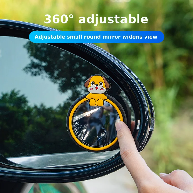Car 360 Degree Adjustable Wide Angle Suction Cup Blind Spot Mirror, HD Convex Rear View Auxiliary Mirror Reusable Parking