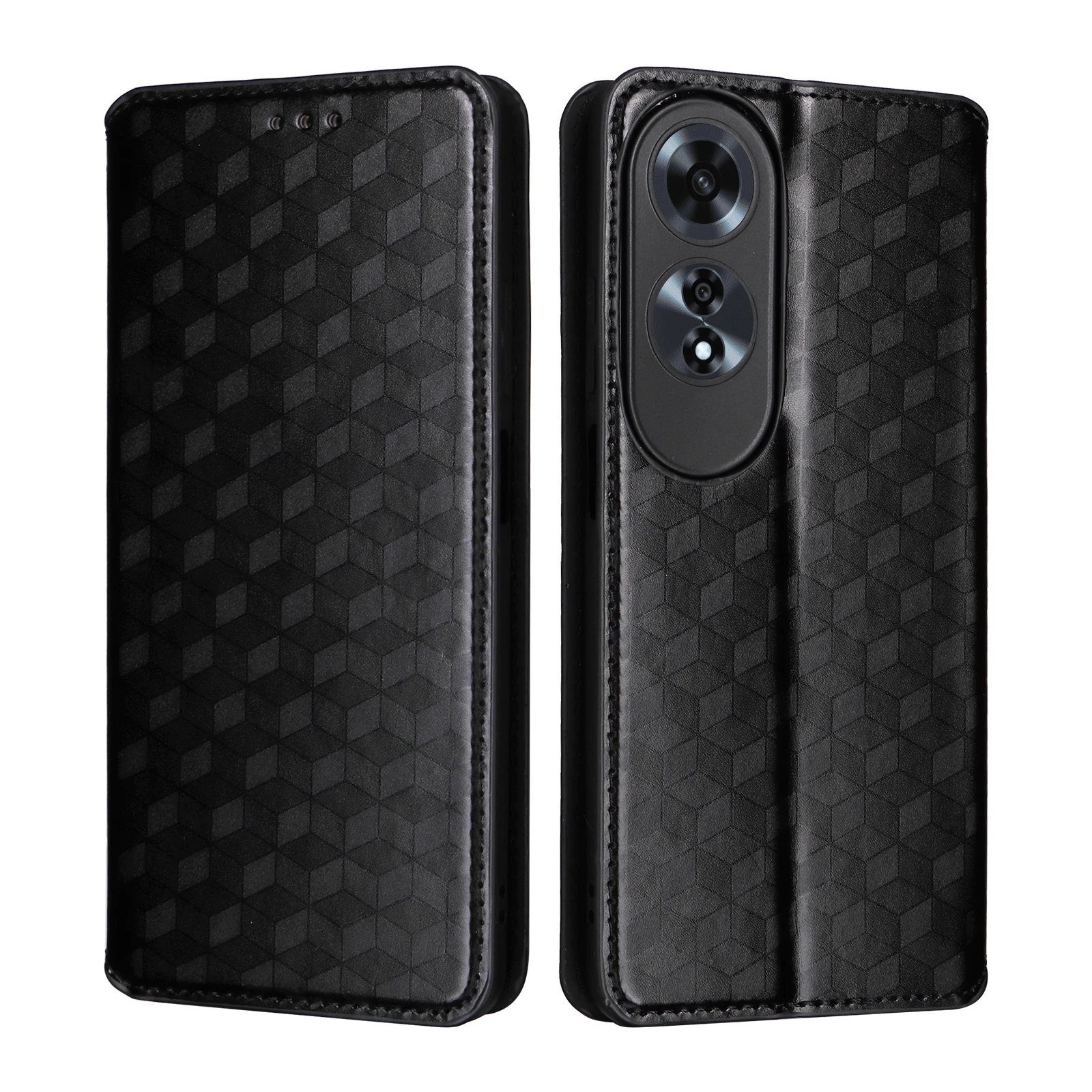 Flip Leather Cover For Oppo A60 A58 A58x A78 A77 A57 4G 5G Magnetic Skin Three Dimensional Pattern Card Slot Wallet Phone Case