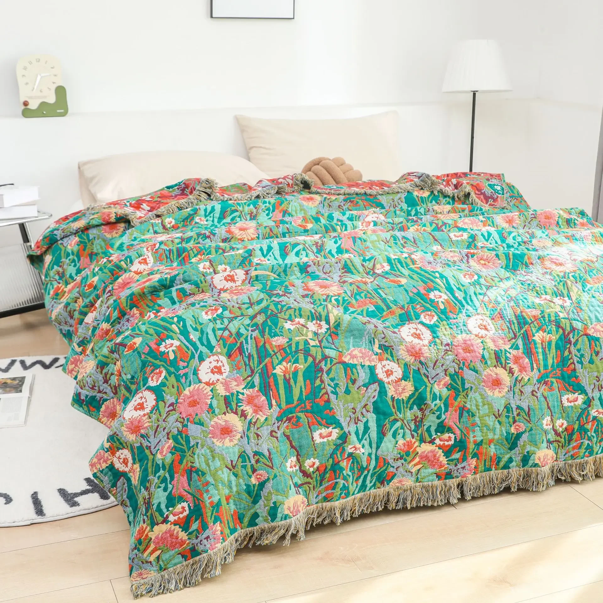100% Cotton Gauze Sofa Cover & Throw Blanket - Double Size Couch Protector, Office Nap Lightweight Summer Cooling Blanket Quilt