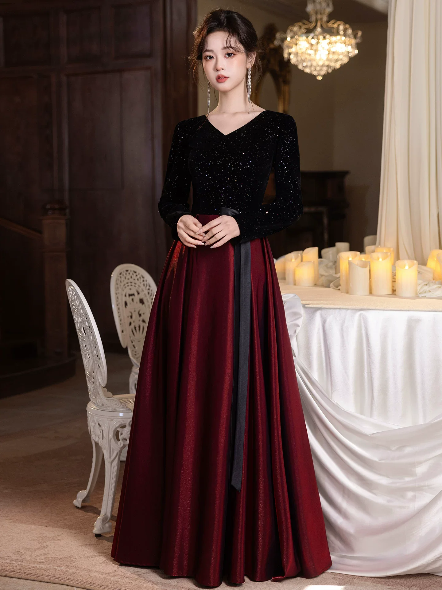 

Элегантное длинное вечернее платье для женщин: роскошный наряд для торжеств, балов, корпоративов и выступлений в корейском стиле