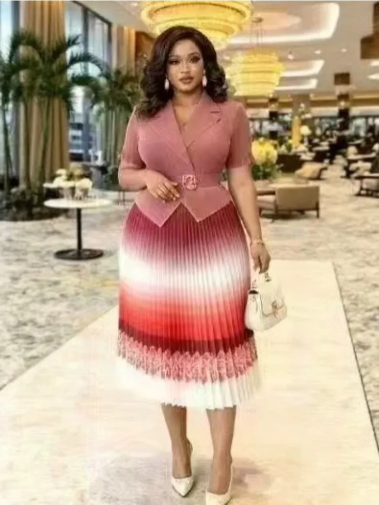 Miyake 2026 Loose Women's New Dress Fashion Printing Gradual Change Fashion Pleated Pendulum Dress - view 6