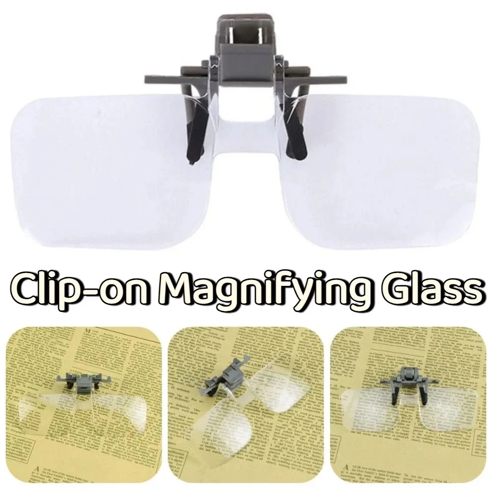 

2X Magnification Head-mounted Magnifier Detachable Acrylic Optical Lens Clip-on Magnifying Glass Multifunctional HD