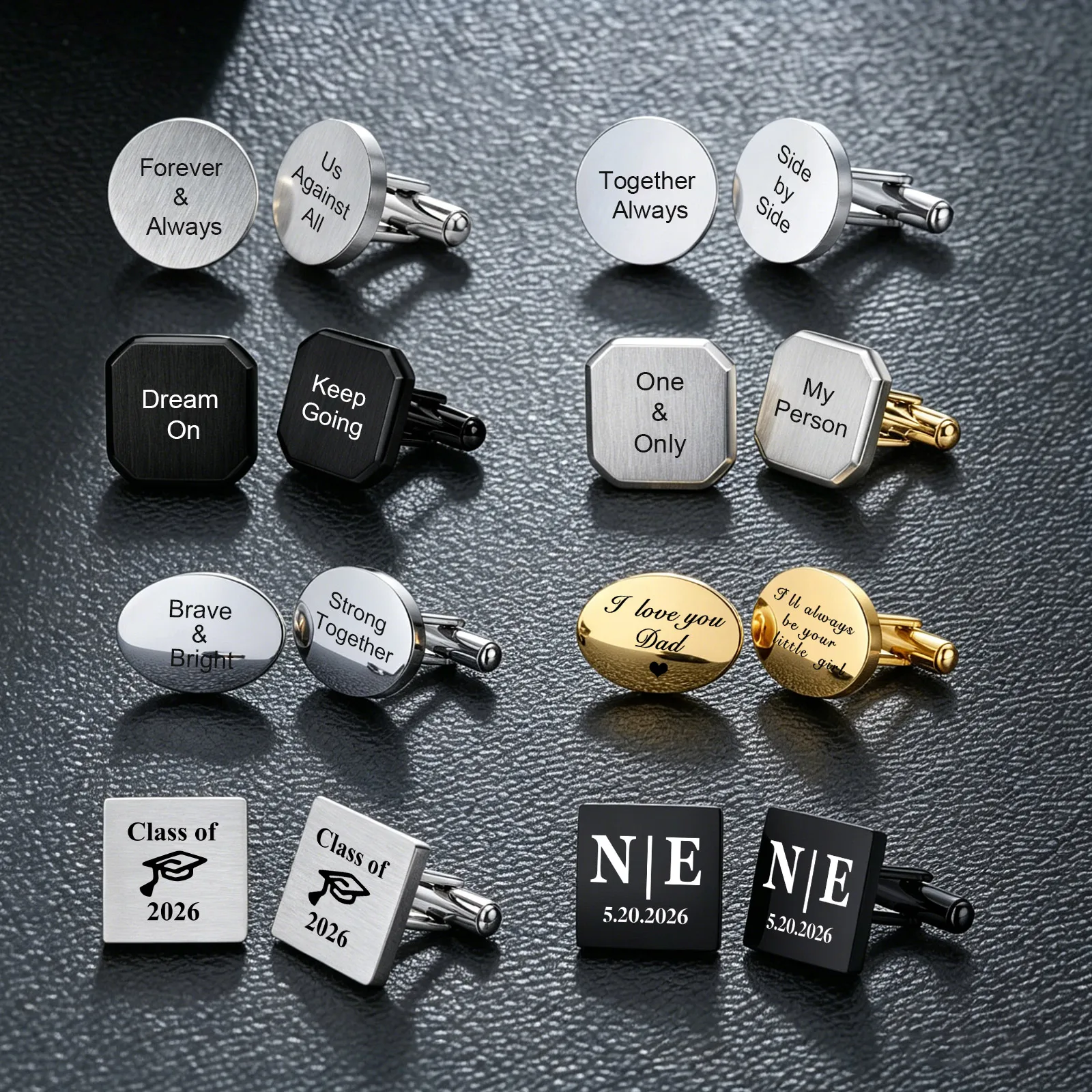 Custom Name Cufflinks for Women Men Groom Shirt Initials Cufflink Luxury Personalized Jewelry Weddings Graduation Gifts