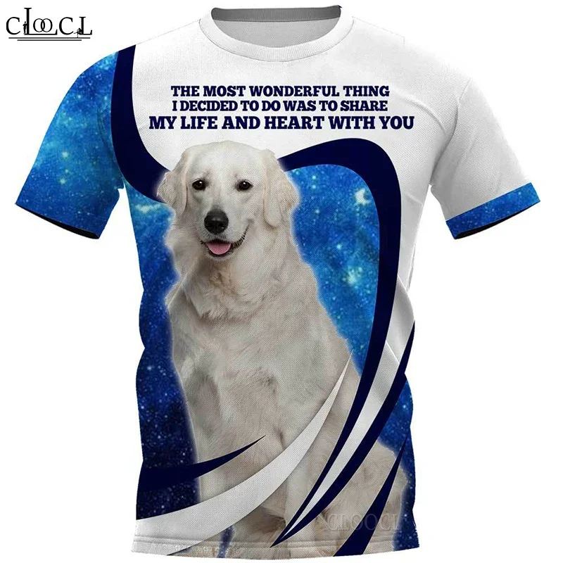 CLOOCL-Camiseta con estampado 3D de Kuvasz para hombre y mujer, camisetas informales de manga corta Harajuku, Tops Unisex, novedad de 2021, envío directo