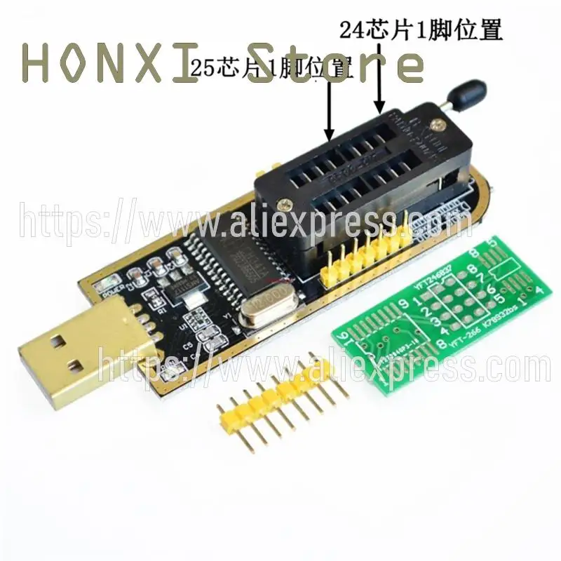 1PCS Local tyrants gold CH341A programmer routing liquid crystal USB motherboard BIOS FLASH burn 24, 25