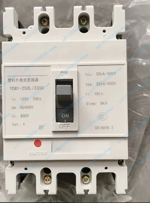 Accessories 1pcs ycm1-250l/3300 molded case circuit breaker, 125a, 3p, ac400v