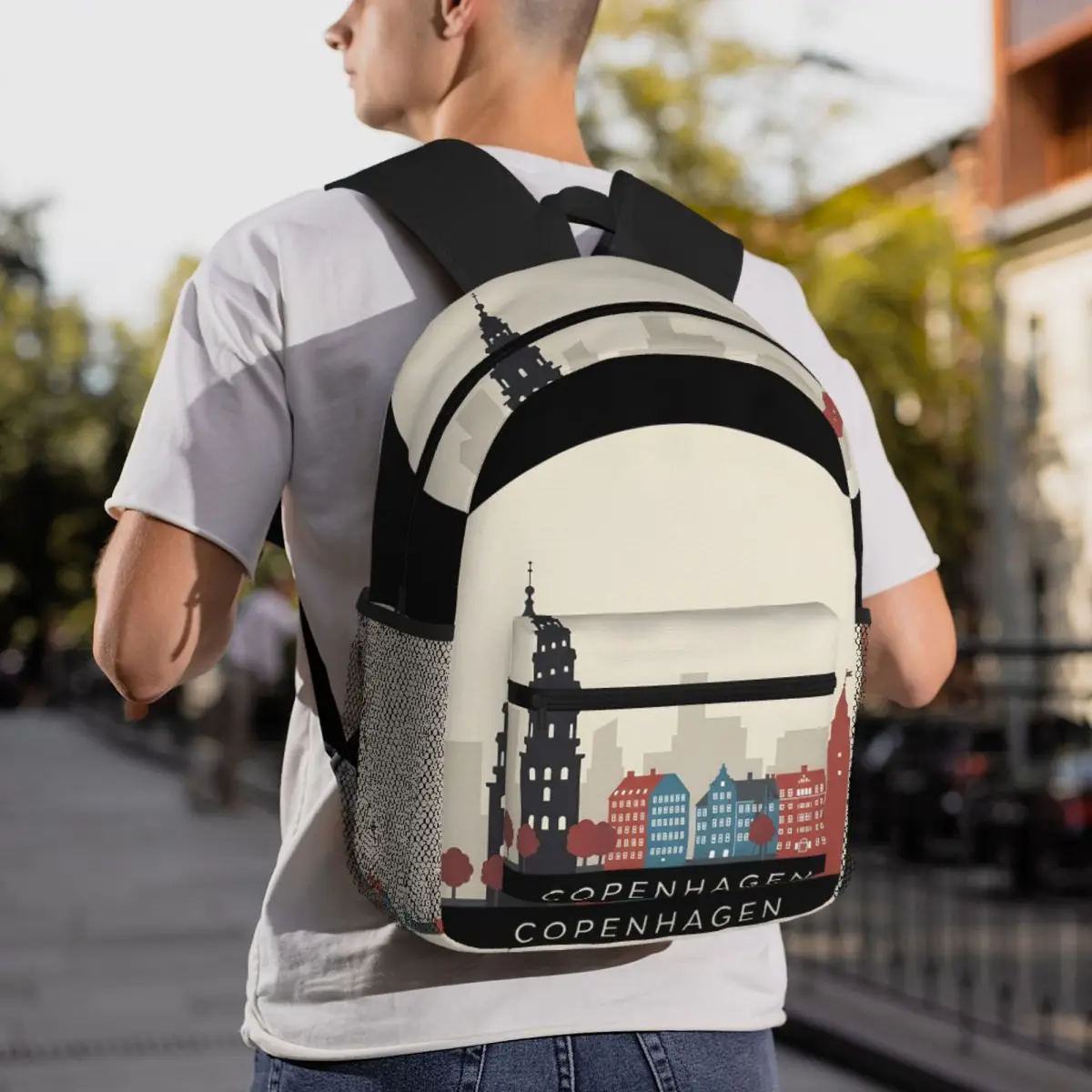 حقيبة ظهر كوبنهاغن للسفر أيقونة Daypack سعة كبيرة للأولاد والبنات حقيبة كتب مدرسية حقائب كتف للرجال والنساء #2