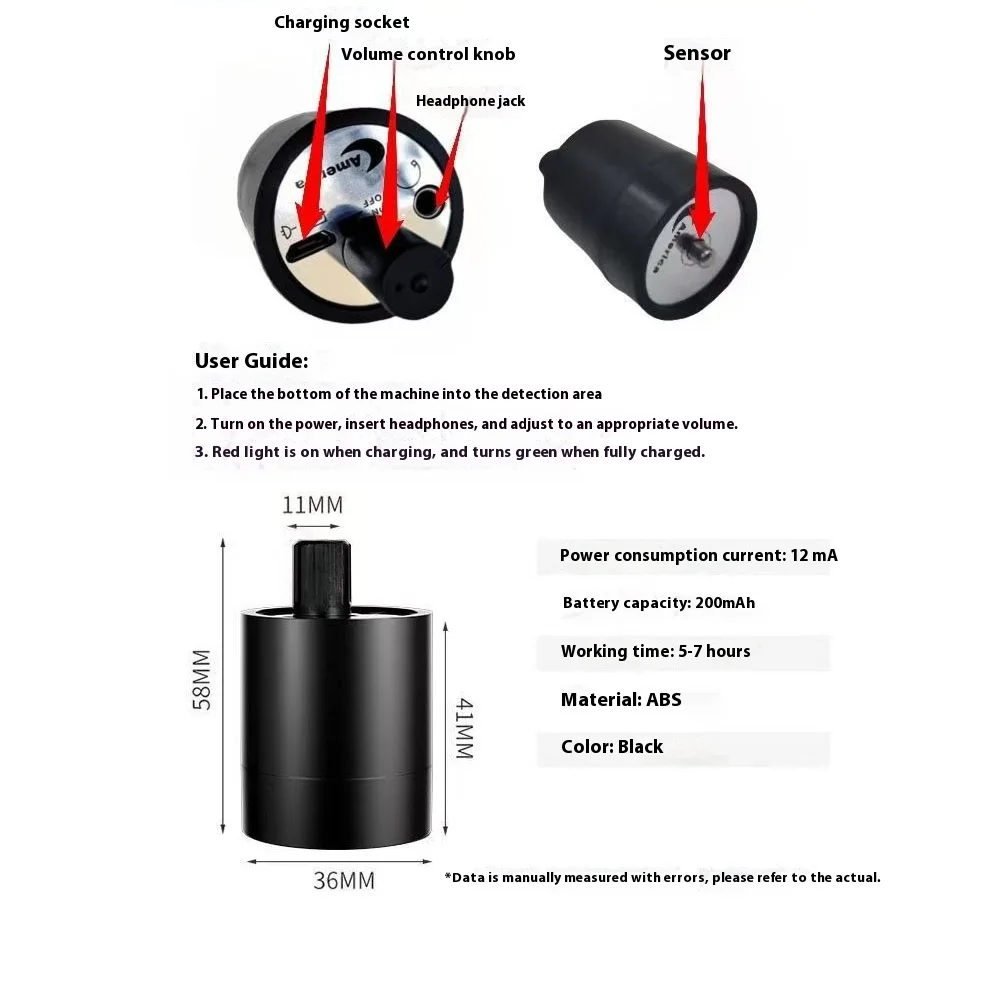 Water Leak Detector Multi-functional Sound Detector for Pipe Water Leak Suitable for Leak Detection of Various Construction Pipe