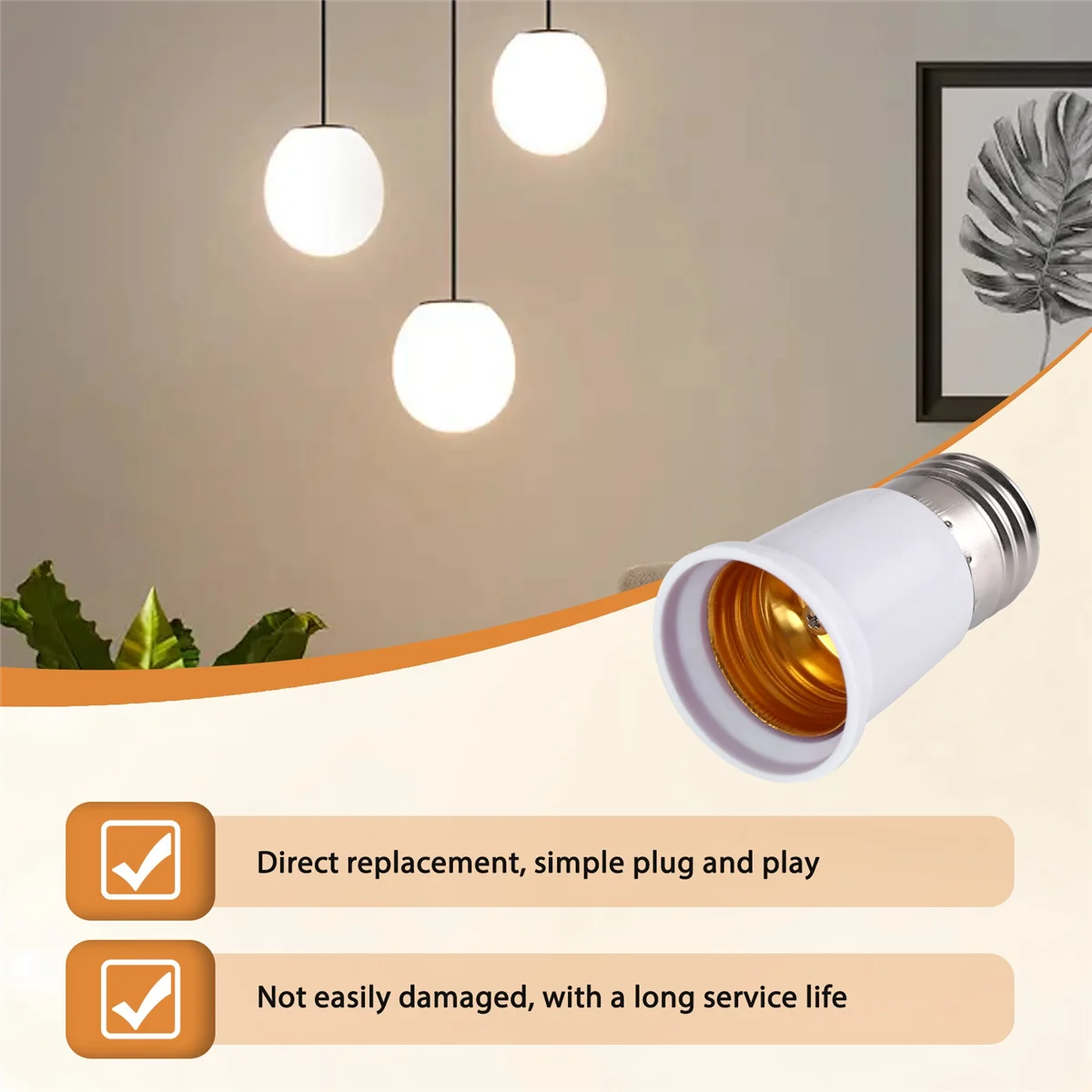 

Патрон лампы LALA E27 на E27, белый удлинитель адаптера серебристого тона