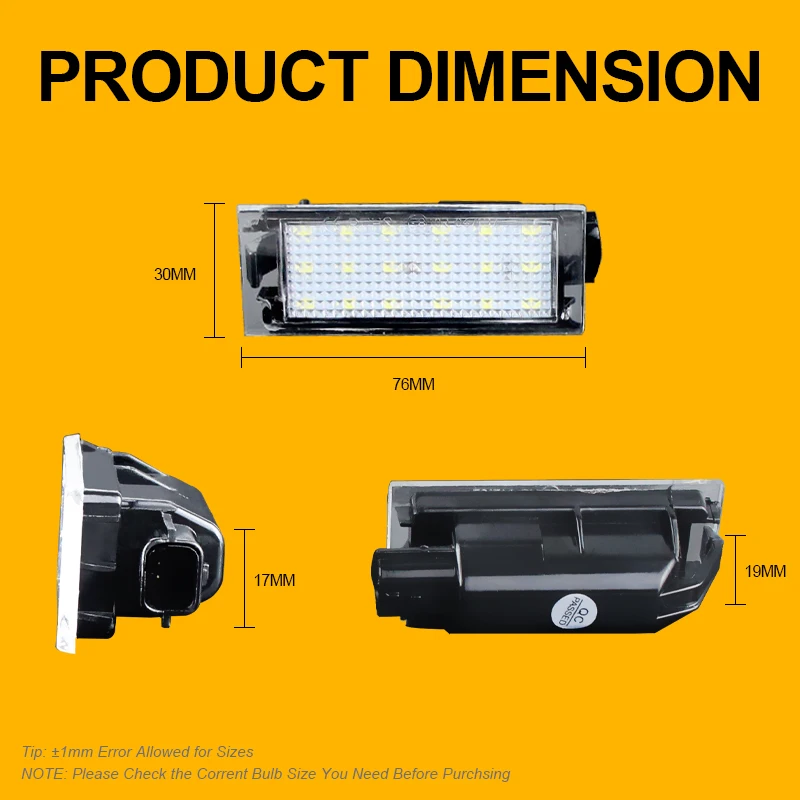 2PCS Car LED Number Plate Light Error Free License Plate Lamp For Renault Megane 3 Clio Laguna 2 Megane3 Twingo Master Vel Satis
