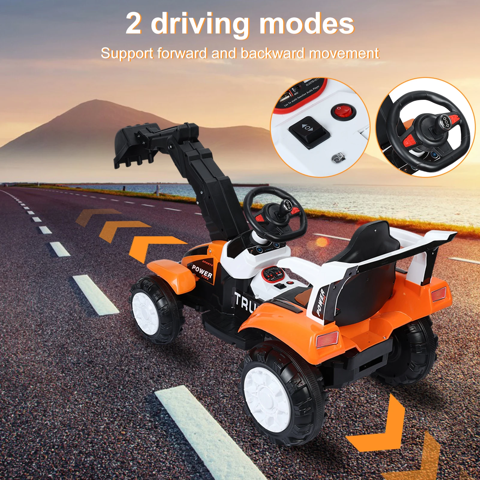 Children's electric excavator boy toy car excavator can sit and ride oversized hook machine remote control construction vehicle