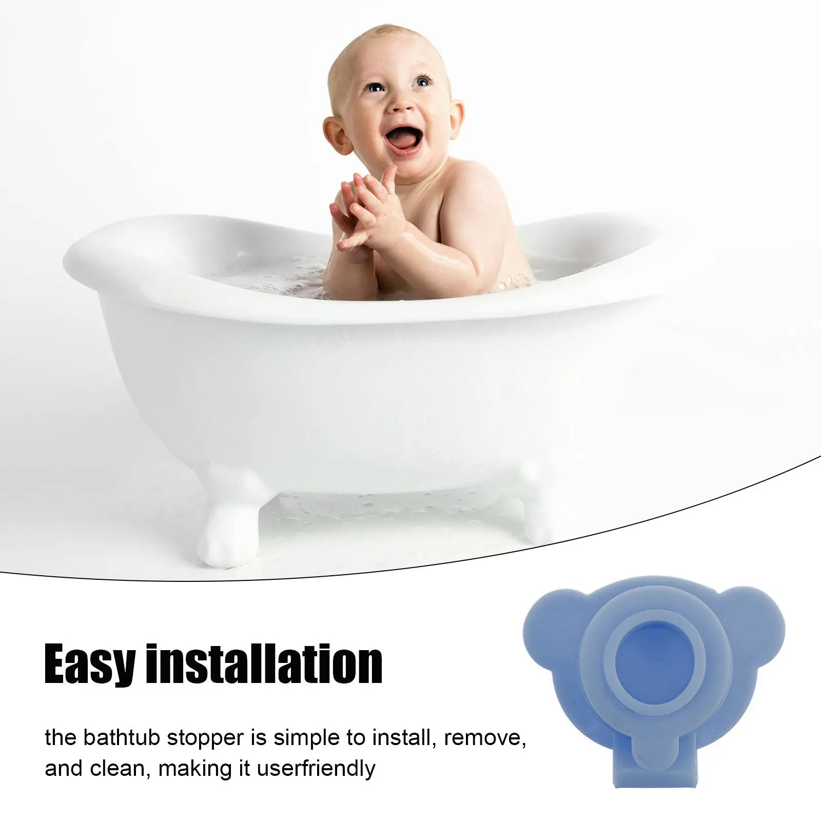 Tappo per Vasca da Bagno per Bambini in Silicone, Tappo di Scarico Antigoccia a Forma di Cartone Animato, Coperchio Universale per Scarico Vasca, Copertura per Tappo Vasca