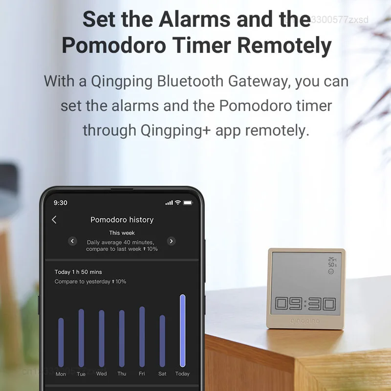 Xiaomi Qingping Bluetooth Alarm Clock Pomodoro Count Up Timer Thermometer Indoor Hygrometer Weather Station Desktop Alarm Clock