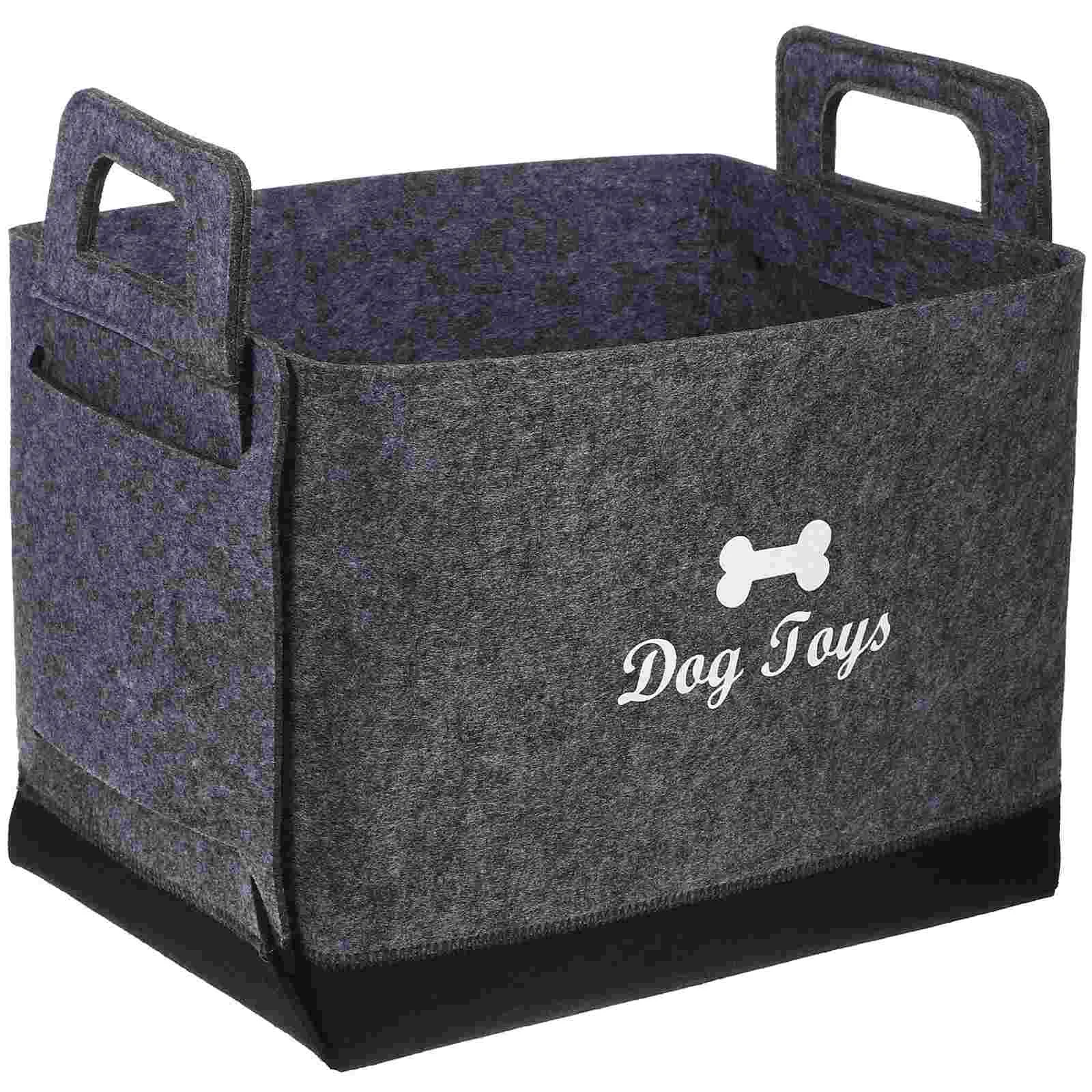 

Pet Toy Container Storage Crate Basket Bin Baskets Case Felt Cloth Dog Organizer Child
