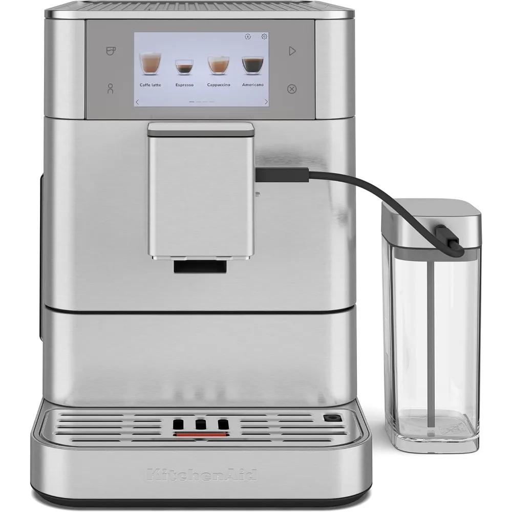 Fully Automatic Espresso Machine with Milk Attachment & Plant Based Milk Options, Stainless Steel, Coffee Machine