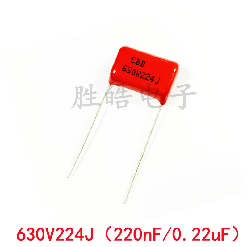 10piece Good Quality 630V224J High Quality 5% 0.22UF Pitch 15mm New 224 630V 224J 220nf CBB Polypropylene Film Capacitor DIP