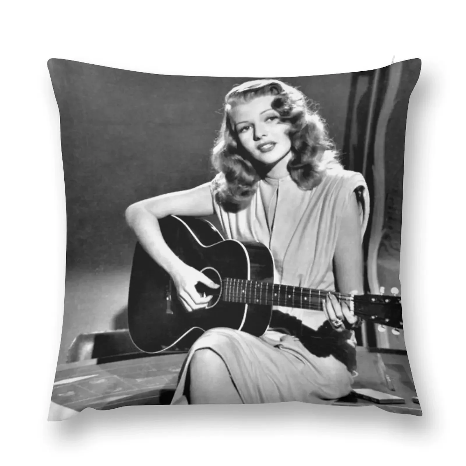 Rita Hayworth playing guitar in movie Gilda Throw Pillow ornamental pillows for living room New year pillow