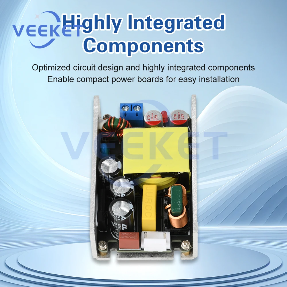 AC 95-265V to DC 24V4A 12V8A 100W Gallium Nitride Buck Converter High Power Switch Module Power Supply For Industrial Equipment