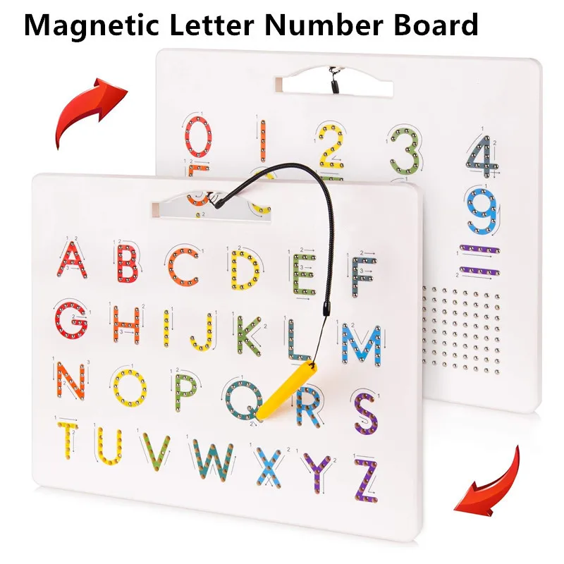 Magnetic Alphabet Tracing Board letters & numbers Magnetic Tracing Board ABC magnets learn to write with magnetic pen STEM toy