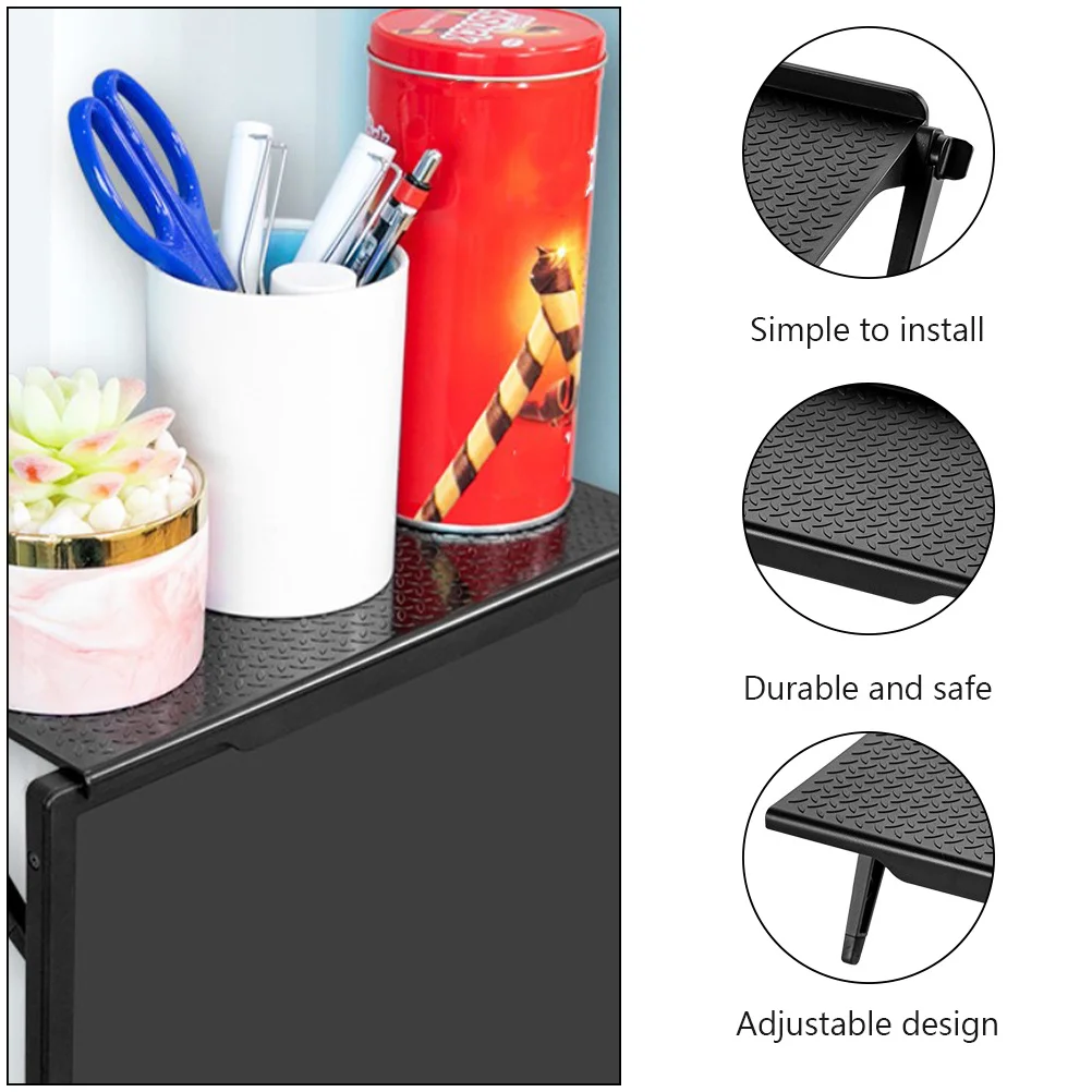 

1Pcs Storage Rack Computer Screen Elevated Shelf Set-Top Box Holder Black Desktop Organizer Multifunction Sundries Rack