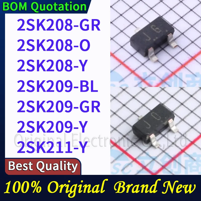 

20 шт./лот 2SK208-GR 2SK208-O 2SK208-Y 2SK209-BL 2SK209-GR 2SK209-Y 2SK211-Y В наличии Оригинальные высококачественные компоненты