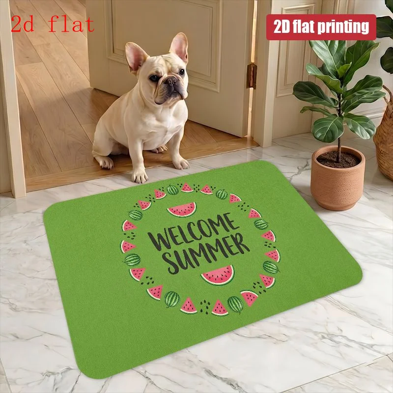 Modern Striped Welcome Doormat Geometric Pattern Heavy Duty Welcome Mat Black Khaki Entrance Rug Outdoor Indoor Door Floor Mat