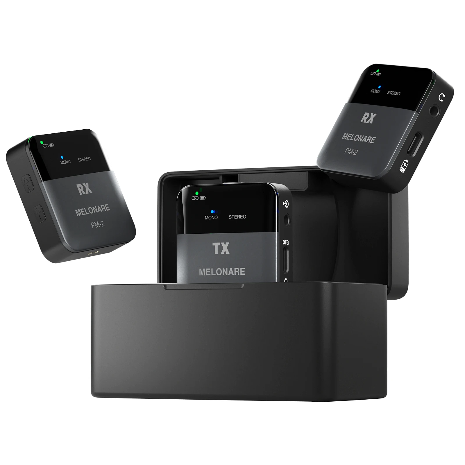 

Портативная беспроводная система внутриканального монитора PM-2 с чехлом для зарядки, аудио 24 бит/48 кГц, вход OTG, моно/стереопереключатель для живых съемок