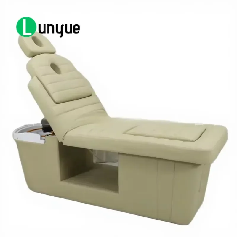 Electric Adjustable Ceramic Basin Shampoo Bed with Steam Therapy for Hair Head Spa Massage Table Professional Beauty