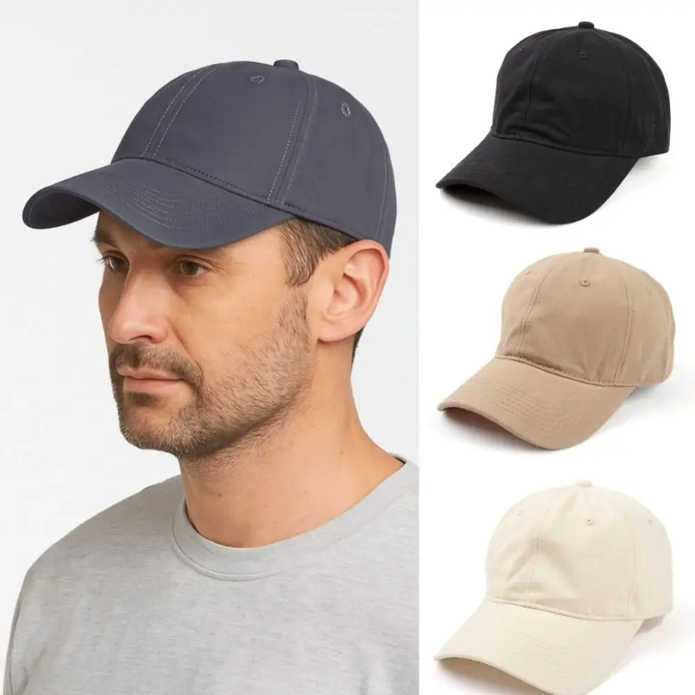 

Sun Hat Simple Unisex Solid Color Cap Korean Cotton Plain Baseball Cap Retro Casual Sports Sunshade Hat for Men Women