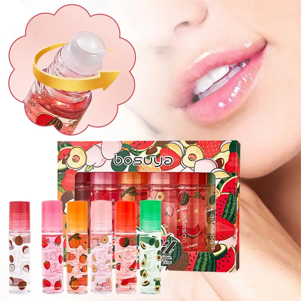 Roll-on óleo labial hidratante bálsamo labial líquido nutritivo óleo frutas presente dia dos namorados novo lábio transparente colo l2r7