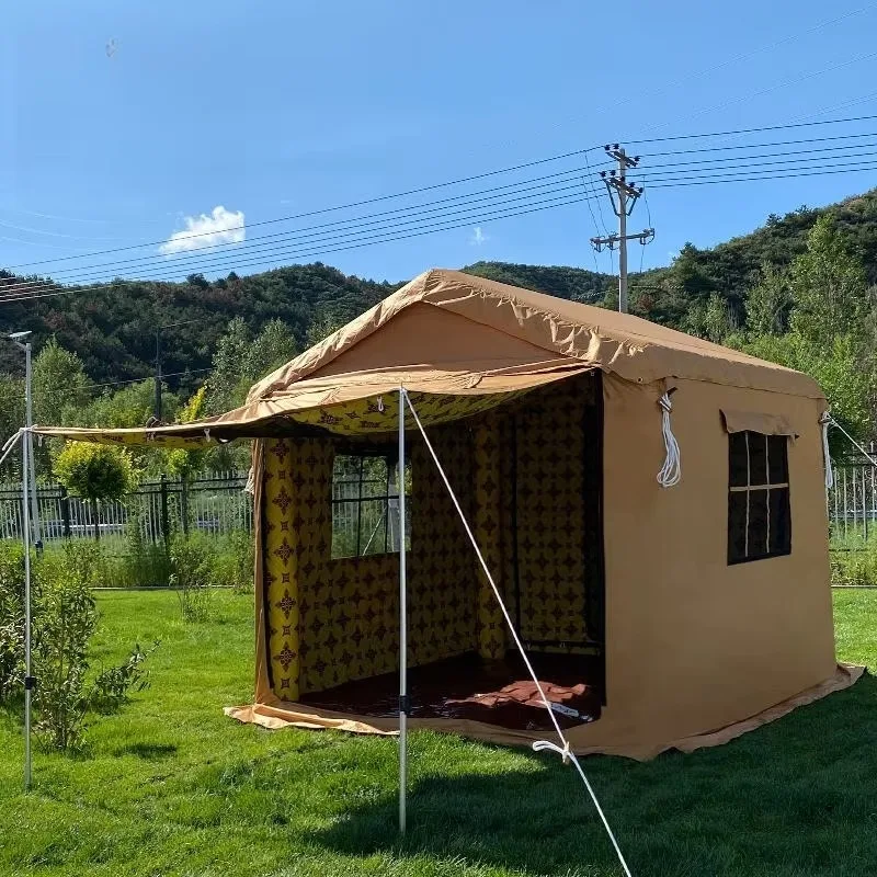 OEM Air Tight Inflatable Tent Waterproof Automatic Heavy Duty Oxford Fabric Four-season Double Layer 3-4 Person 9 Portable