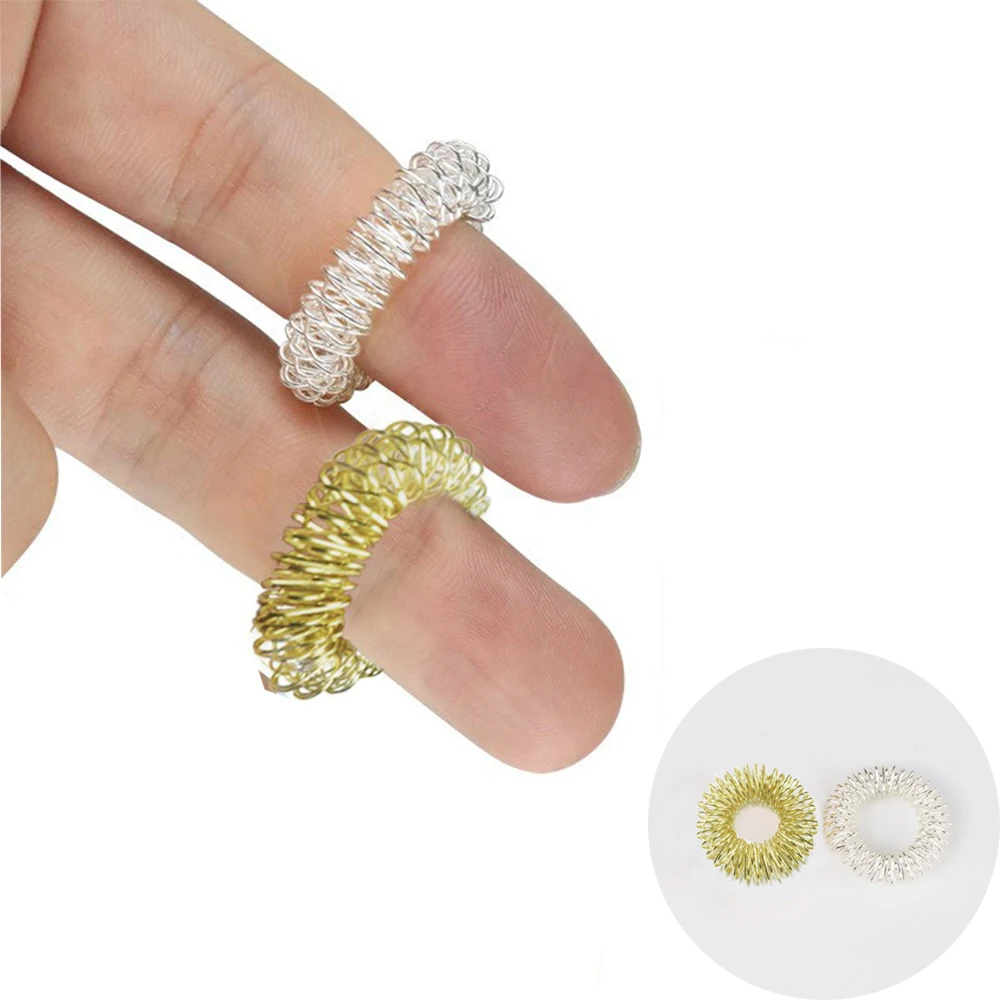 

5pcs Finger Massager Rings Acupressure Rings Spiky Sensory Set for Teens Adults Stress Reducer Massager Stress Relief Fidget Toy