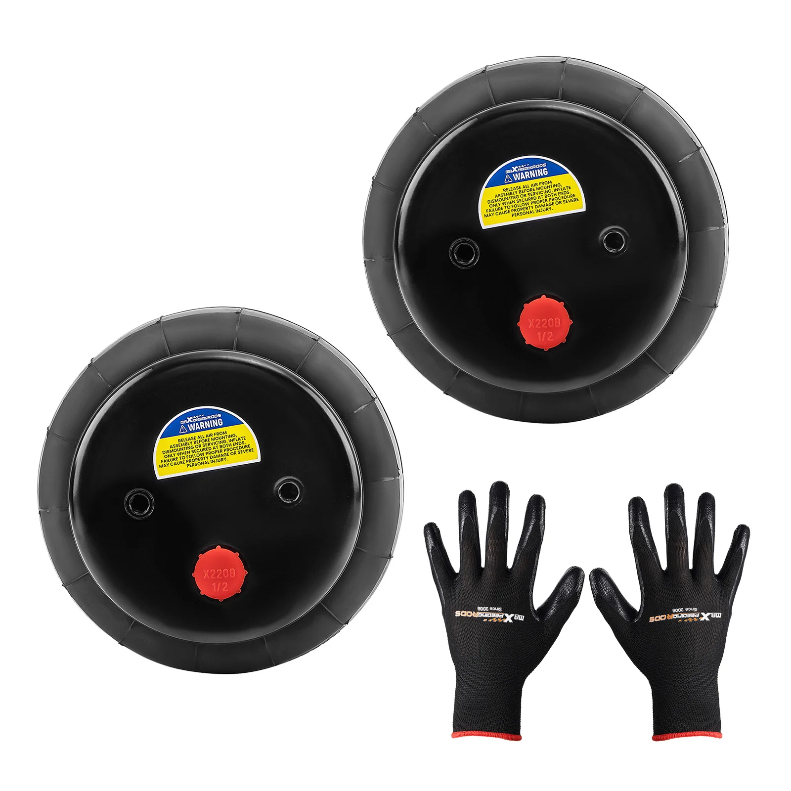 

2 шт. пружинные мешки с пневматической подвеской, сверхмощные 2600 фунтов для портов 3/8 "1/2" NPT, подвесные мешки с пневматическими пружинами