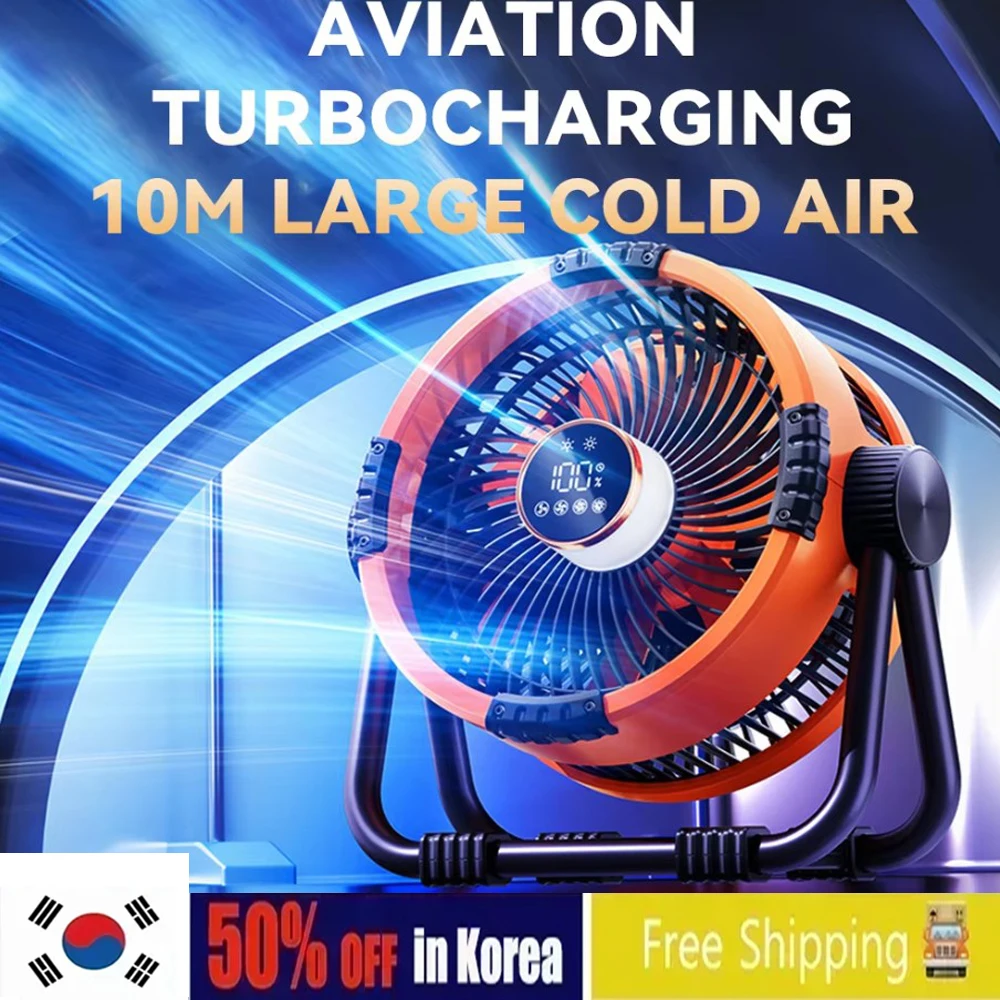 Camping Fan 20000mAh Rechargeable Portable Fan Air Circulators 4 Speed Adjustment And 360° Rotation Wireless Tent Ceiling Fans