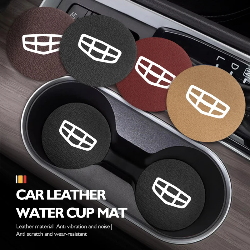 2Pcs Suede Car Cup Holder Pad, Noise Reduction Anti Scratch Cup Coaster For Geely Coolray Emgrand Atlas Tugella Geometry C