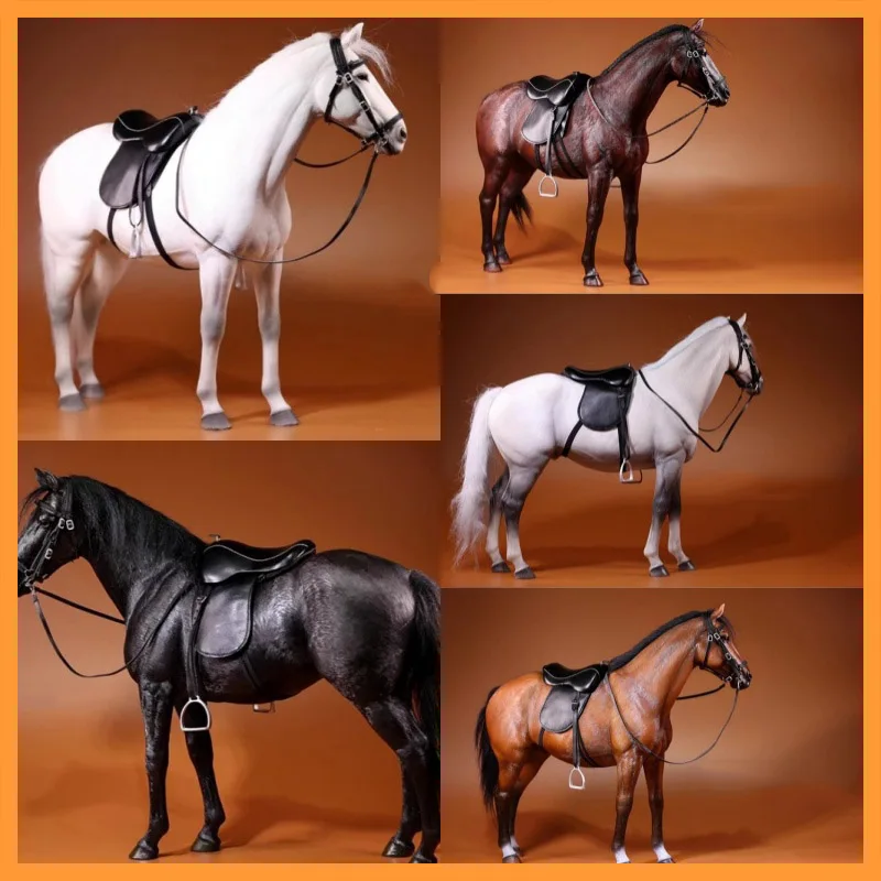 JXK001 1/6 Scale Mixed Race Horse Model With Harness Soldier Mount Accessories About 37CM  Fit 12inch Action Figure Model Toys