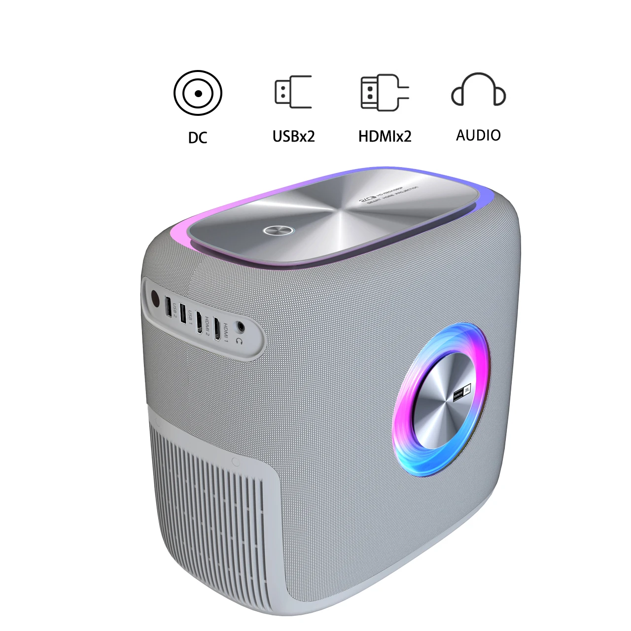 جهاز عرض LOW MOQ Wupro ذكي LCD محمول للسينما المنزلية 2 + 32 جيجابايت 1200 ANSI لومن 4K يدعم جهاز عرض ألعاب الفيديو أندرويد