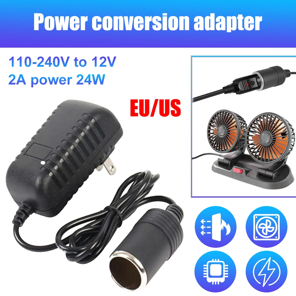 AC 110-240V Power Adapter Input DC Output Supply Charger EU/US Cigarette lighter Converter inverter 220V 12V lighter