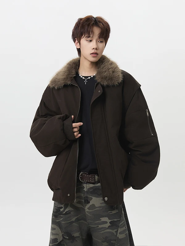 

Мужская зимняя утепленная куртка свободного кроя с капюшоном из хлопка и полиэстера, молодежная модная модель из ткани Оксфорд