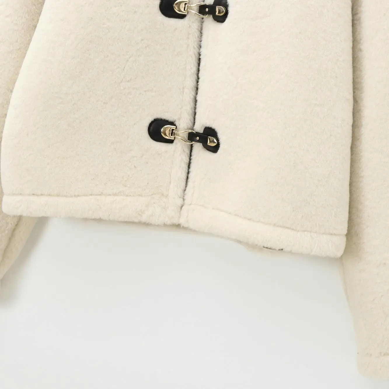 JNLEAOG Double-Sided Rope Knot Jaet Women's Outerwear Windproof Long Sve round Ne Polyester Fiber Regular Length