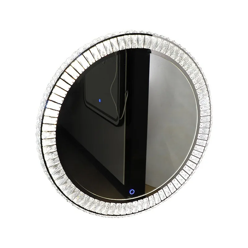 

Bathroom Round Laminated Smart Wall Hanging Crystal Makeup Makeup Stainless Steel Bathroom