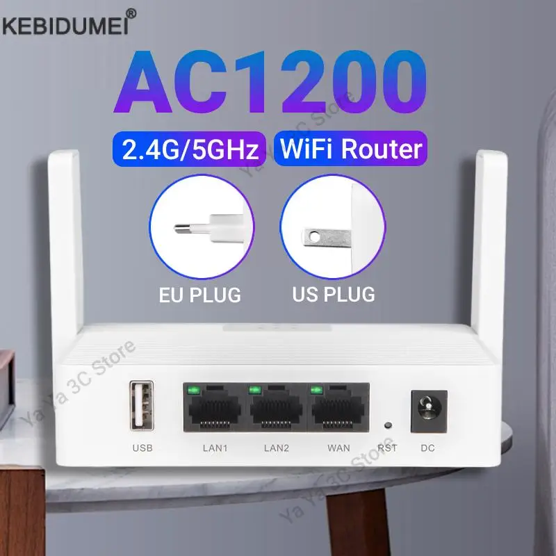 

1200Mbps Wireless WiFi Router Dual Band 2.4G/5GHz Wireless Signal Amplifier Booster Signal Extender Gigabit 5G Router For Home