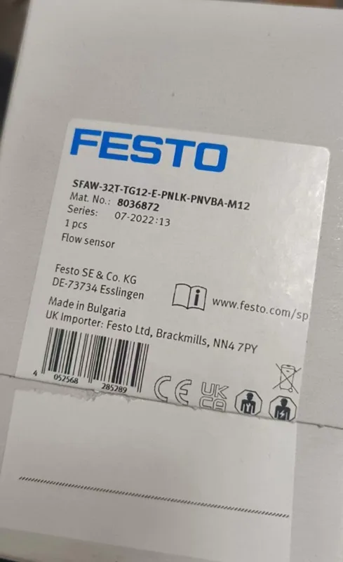 

1PC New Festo SFAW-32T-TG12-E-PNLK-PNVBA-M12 8036872 Flow Sensor Brand