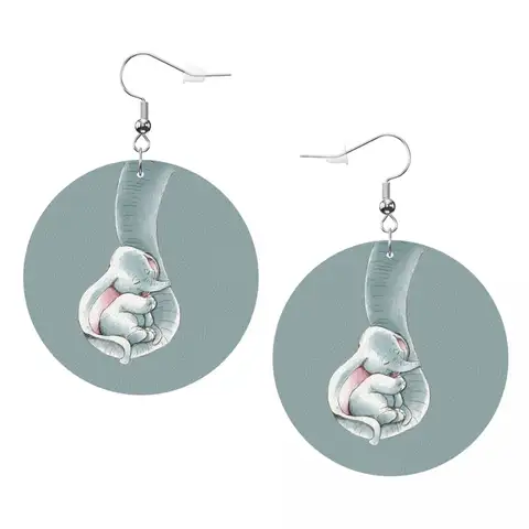 Custom Dumbo Cartoon Leather Earrings for Women Anime Dangle Earrings Jewelry Accessories