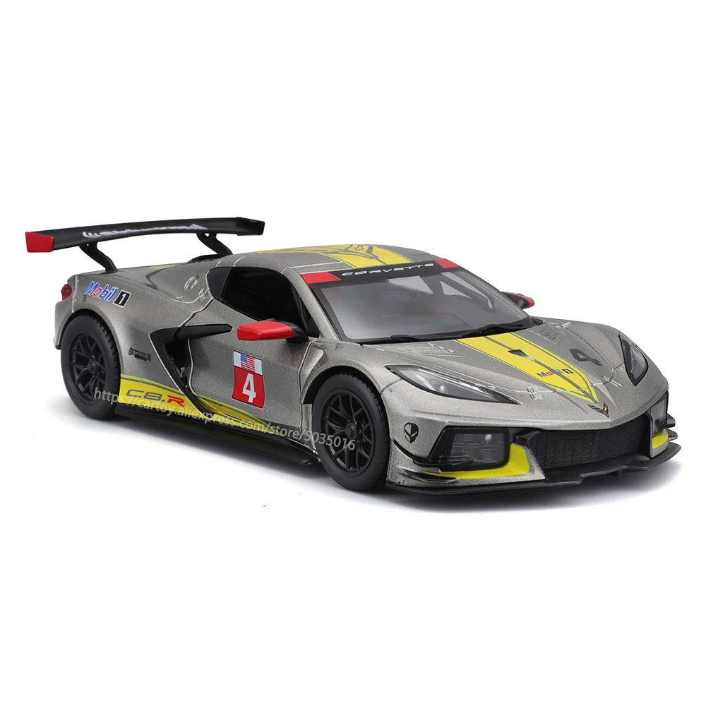 Bburago 1:24 2020 Chevrolet Corvette C8. R racing edition die casting alloy car model Toy tools gift factory authorization