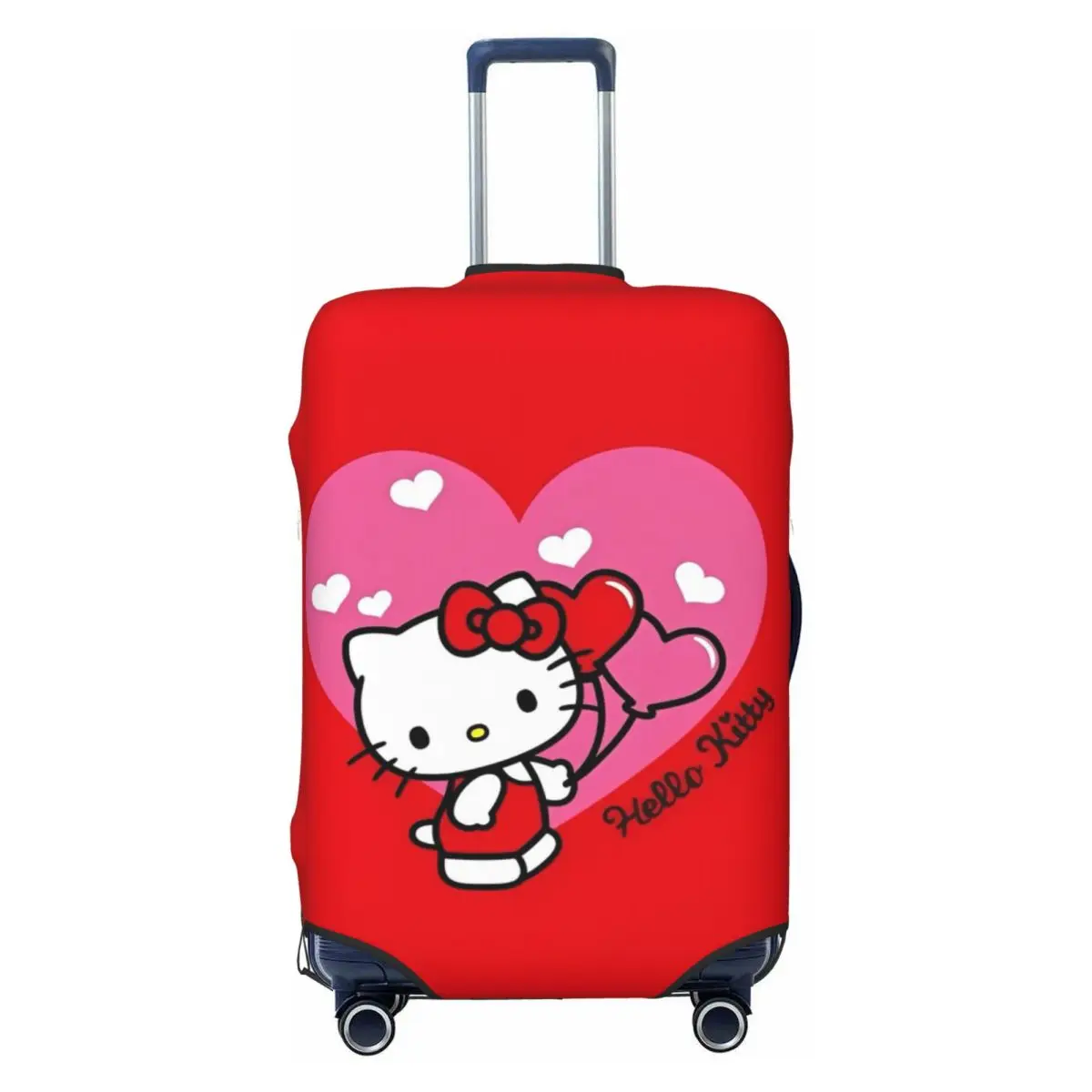 Hello Kitty Aşk Kalp Bavul Kapağı Sevimli Kedi Baskı İş Koruyucu Uçuş Faydalı Bagaj Aksesuarları
