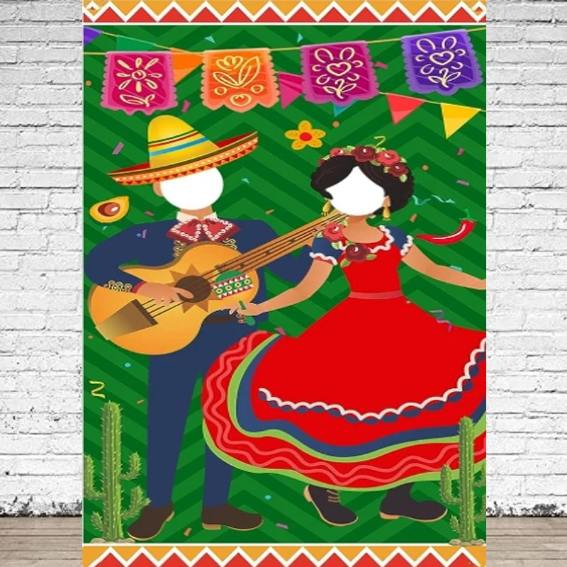 Photography Backdrop Fiesta Couple Photo Door Banner Photo Booth Taco Bout A Party Pretend Play Party Game Background Poster