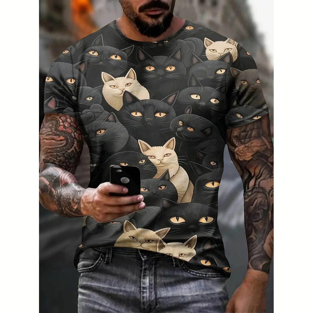 

Men's T-Shirt Trend Fashion Street T-Shirt Hip-Hop Loose Short Sleeved Summer T Shirt For Men Clothing Casual Fashion Top Tee